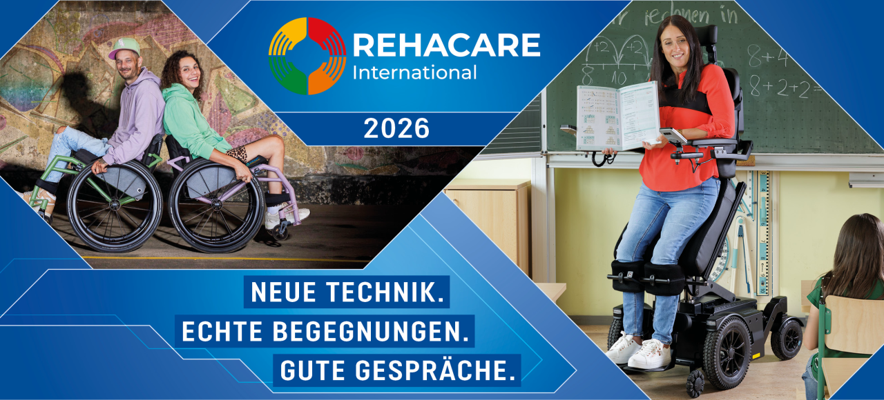 Key Visual zum Messeauftritt der DIETZ GROUP auf der REHACARE 2026.